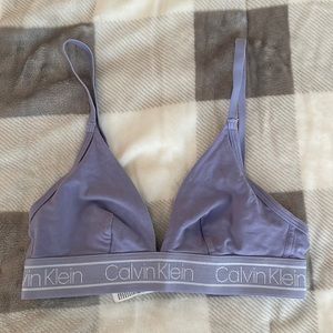 Calvin Klein lavender triangle bralette (size small)